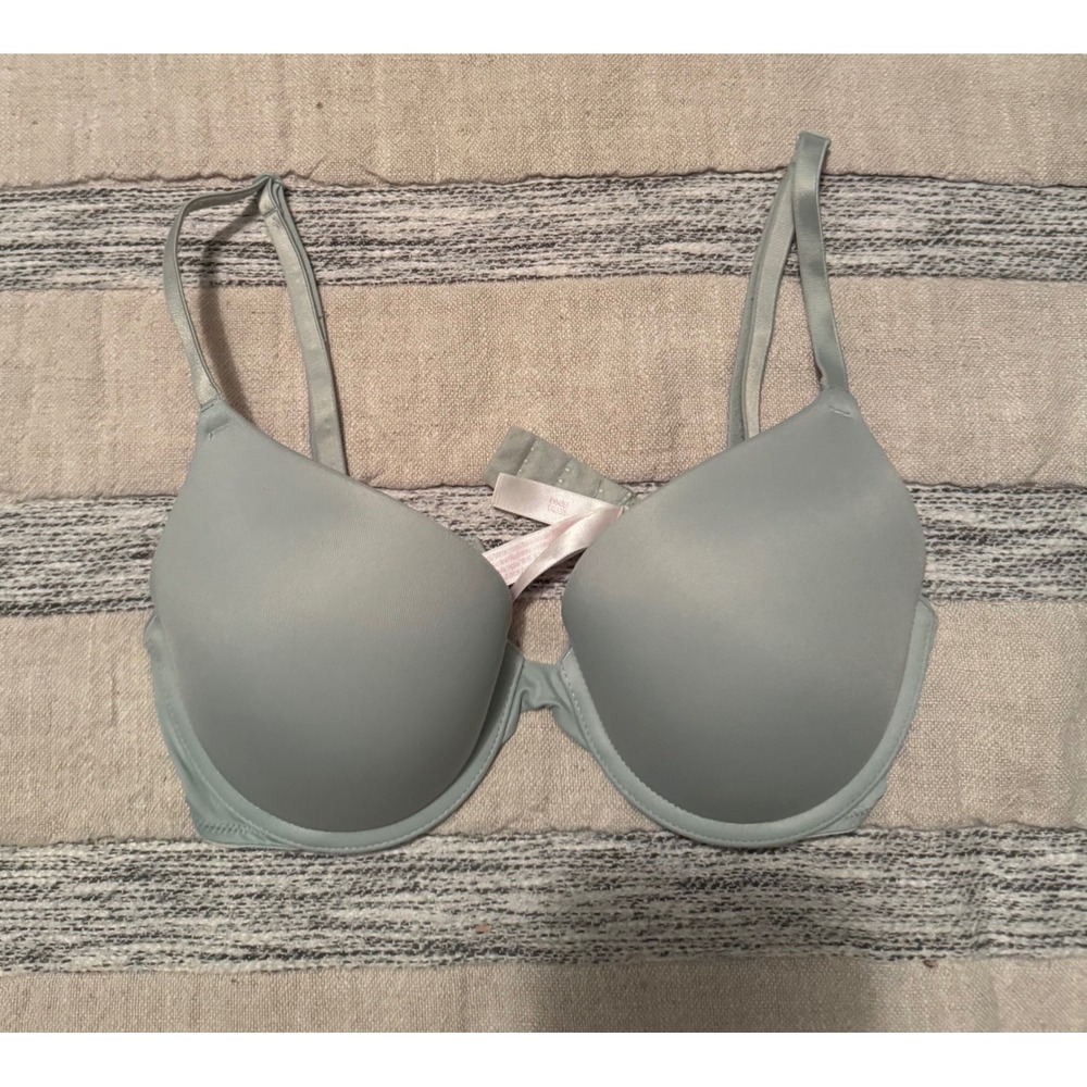 Victorias Secret PINK Wear Everywhere Push-Up Bra Sage Green/Grayish 32B